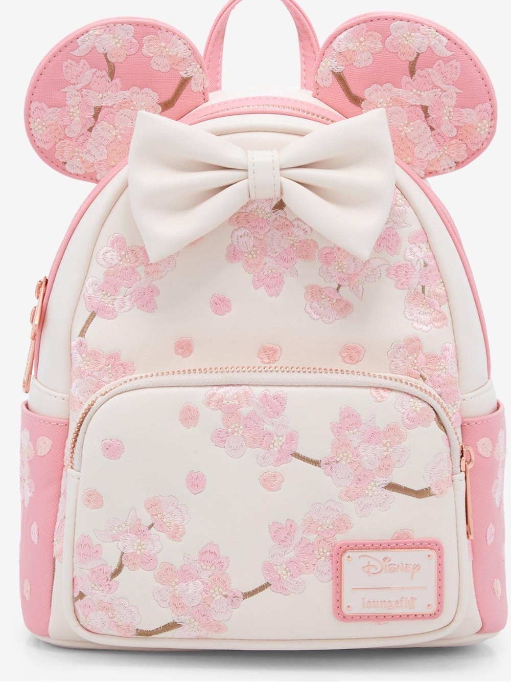 Loungefly Disney Minnie Mouse Cherry Blossom ears Mini BP New wTiny flaw C-note